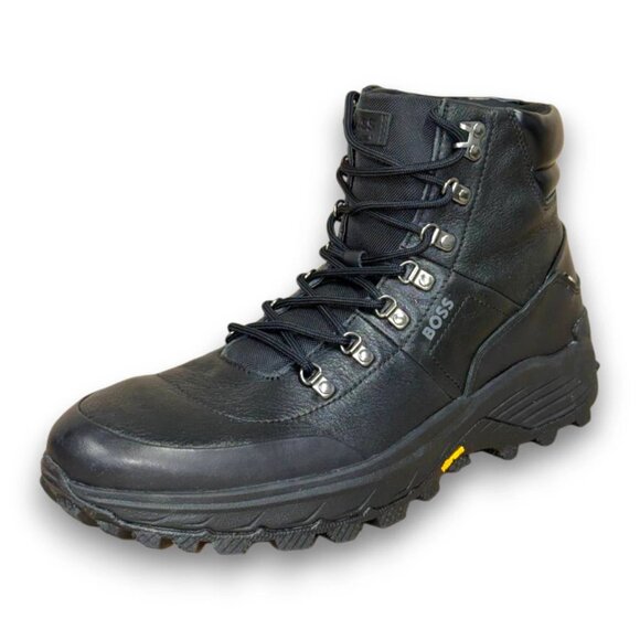 BOSS Trailton Runn Men's Black Leather Hiking Boots US 11 (EU 44) MSRP $299 - Picture 1 of 4